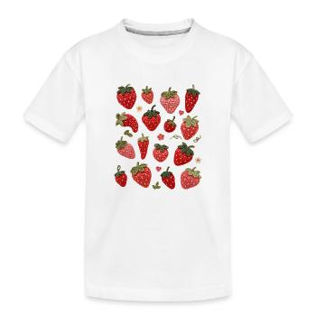 Seize fraises au crochet uniques - T-shirt bio Premium Enfant - blanc - Devant