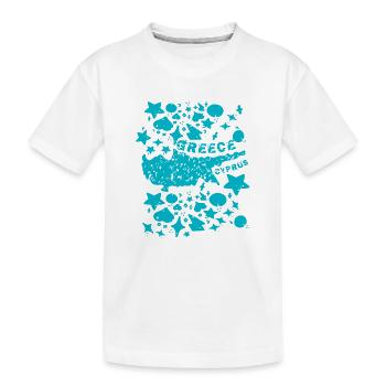 Zypern Karte vintage türkis  - Kinder Premium Bio T-Shirt - Weiß - Vorne