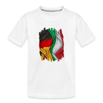Stolz auf die Deutschland und Italien Flagge - Kinder Premium Bio T-Shirt - Weiß - Vorne