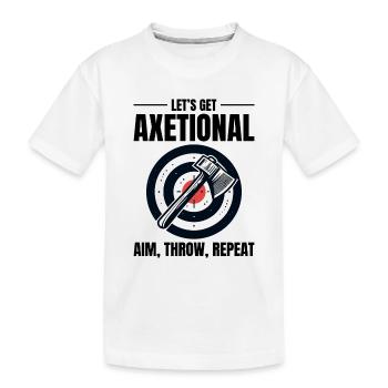 Axe axe de lancer Bullseye Aim Throw Repeat - T-shirt bio Premium Enfant - blanc - Devant