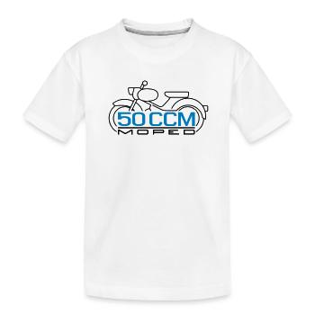 50cc cyclomoteur moineau emblème v.2 - T-shirt bio Premium Enfant - blanc - Devant