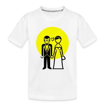 Couple de mariage, couple marié, mariée, marié - T-shirt bio Premium Enfant - blanc - Devant