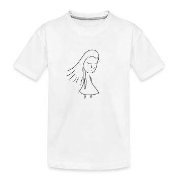 Mädchen traurig Träne weinen - Kinder Premium Bio T-Shirt - Weiß - Vorne