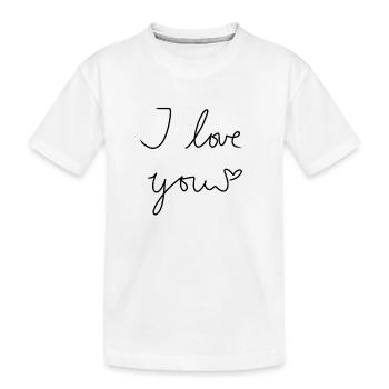Je t’aime texte coeur - T-shirt bio Premium Enfant - blanc - Devant