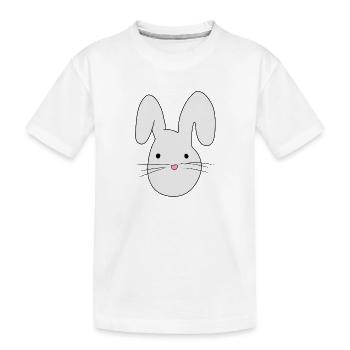 Hase Tier Symbol Grau Tiere - Kinder Premium Bio T-Shirt - Weiß - Vorne