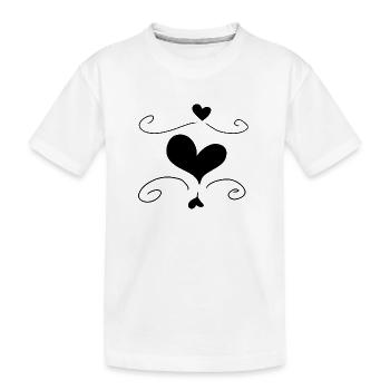 Herz Liebe Symbol form - Kinder Premium Bio T-Shirt - Weiß - Vorne