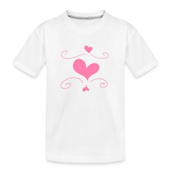 Coeur Amour Symbole Forme - T-shirt bio Premium Enfant - blanc - Devant