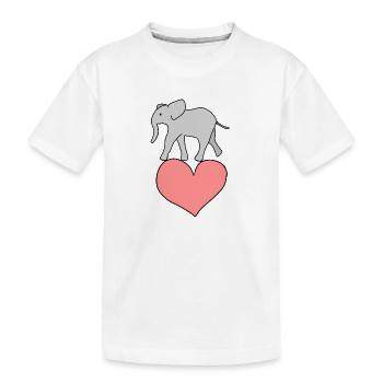 Elefant Symbol Tier Tiere herz - Kinder Premium Bio T-Shirt - Weiß - Vorne