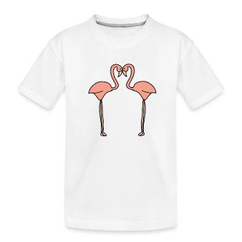 flamingo tier symbol pink tiere - Kinder Premium Bio T-Shirt - Weiß - Vorne