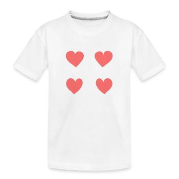 vier rosa herzen herz liebe symbol - Kinder Premium Bio T-Shirt - Weiß - Vorne