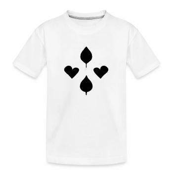 herzen blatt blätter natur liebe - Kinder Premium Bio T-Shirt - Weiß - Vorne