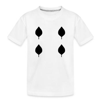 four leaves leaf nature pattern - Kids' Premium Organic T-Shirt - white - Front