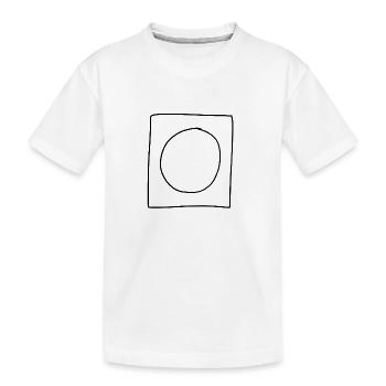 kreis quadrat symbol - Kinder Premium Bio T-Shirt - Weiß - Vorne