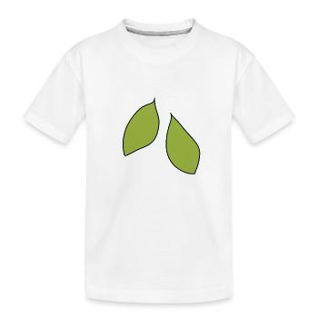 zwei blätter blatt symbol - Kinder Premium Bio T-Shirt - Weiß - Vorne