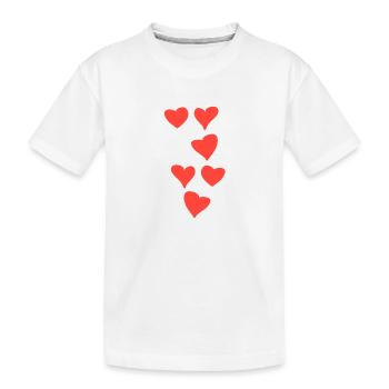 Coeurs Motif Coeur Rouge - T-shirt bio Premium Enfant - blanc - Devant
