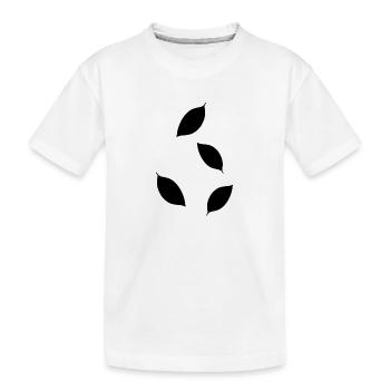Four Leaves Leaf Icon Pattern - Kids' Premium Organic T-Shirt - white - Front