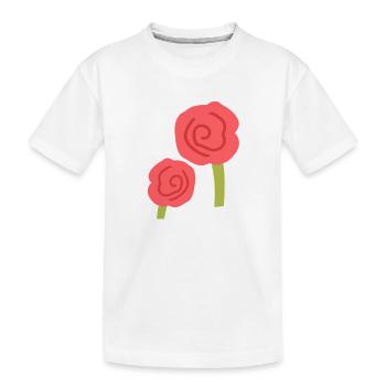 zwei rosen blumen blume rot - Kinder Premium Bio T-Shirt - Weiß - Vorne