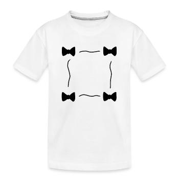 vier schleifen schleife symbol rahmen - Kinder Premium Bio T-Shirt - Weiß - Vorne