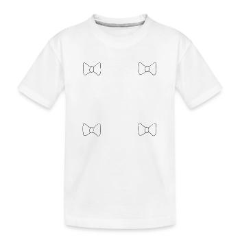 vier schleifen schleife symbol kleidung - Kinder Premium Bio T-Shirt - Weiß - Vorne
