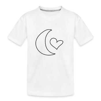 mond symbol Form herz - Kinder Premium Bio T-Shirt - Weiß - Vorne