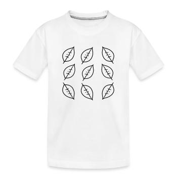 Pattern Leaf Leaves Frame Shape Nature - Kids' Premium Organic T-Shirt - white - Front