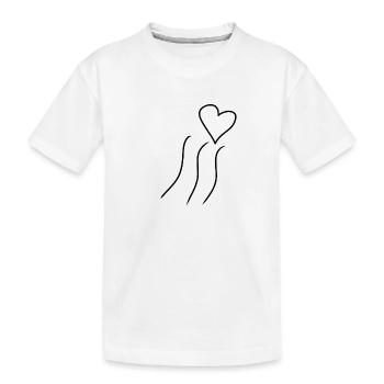 linien linie herz form liebe - Kinder Premium Bio T-Shirt - Weiß - Vorne