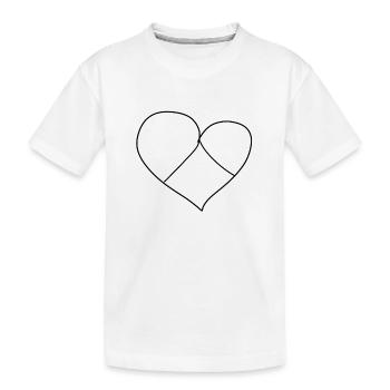 herz symbol drei teile liebe - Kinder Premium Bio T-Shirt - Weiß - Vorne