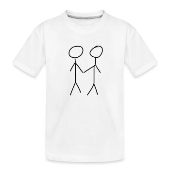 zwei menschen mensch symbol pärchen - Kinder Premium Bio T-Shirt - Weiß - Vorne