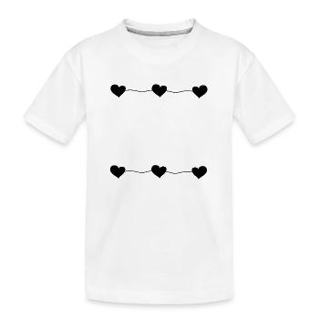 sechs herzen linie herz liebe - Kinder Premium Bio T-Shirt - Weiß - Vorne