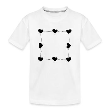 neun herzen linie herz liebe rahmen - Kinder Premium Bio T-Shirt - Weiß - Vorne