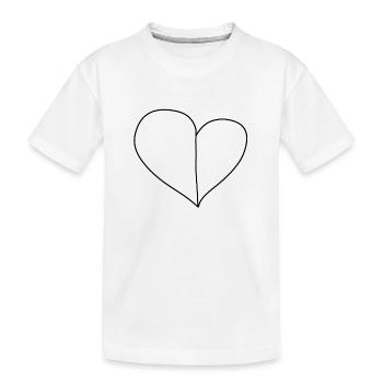 herz symbol zwei teile liebe - Kinder Premium Bio T-Shirt - Weiß - Vorne