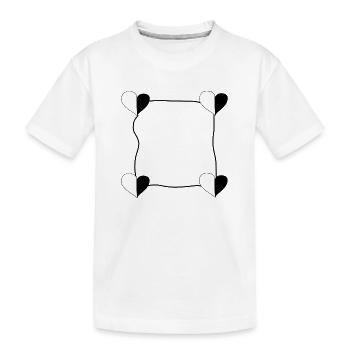 vier herzen rahmen - Kinder Premium Bio T-Shirt - Weiß - Vorne