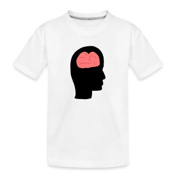 Profil de la tête Humain Côté Cerveau - T-shirt bio Premium Enfant - blanc - Devant