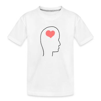 Profil de tête Personnes Côté Cœur - T-shirt bio Premium Enfant - blanc - Devant