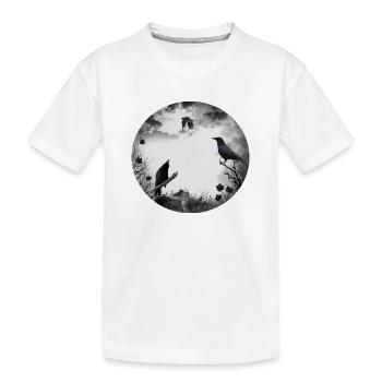 Gothik Krähen Raben - Kinder Premium Bio T-Shirt - Weiß - Vorne