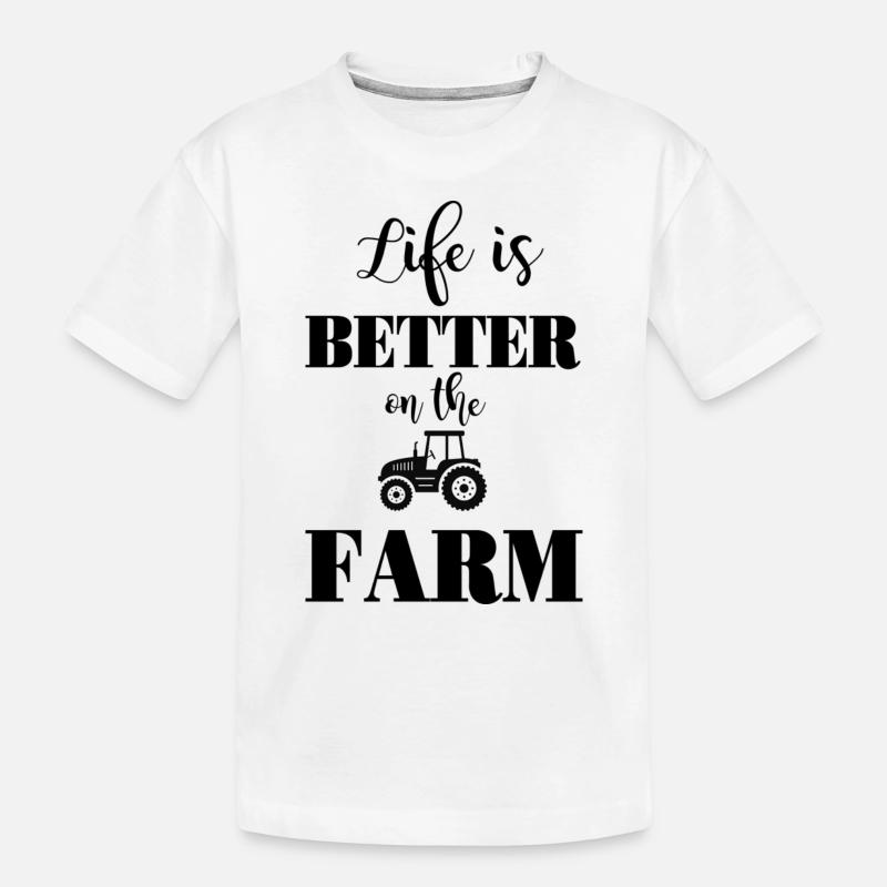 Das Leben auf dem Bauernhof ist besser - Kinder Premium Bio T-Shirt - Weiß