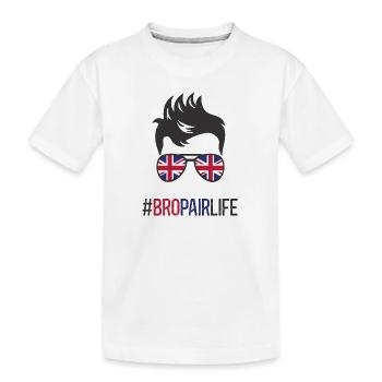 Bropair England Bro-Pair Au-Pair Auslandsjahr UK - Kinder Premium Bio T-Shirt - Weiß - Vorne