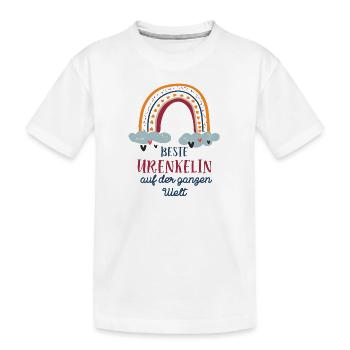 Beste Urenkelin Mädchen Enkelkind Ur-Enkelin Enkel - Kinder Premium Bio T-Shirt - Weiß - Vorne