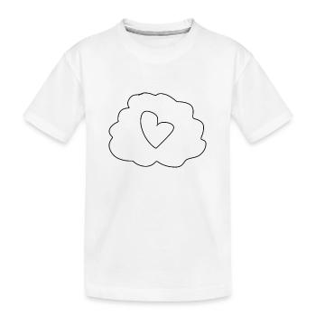 herz symbol denken - Kinder Premium Bio T-Shirt - Weiß - Vorne