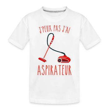 J peux pas j ai aspirateur - T-shirt bio Premium Enfant - blanc - Devant