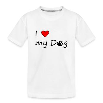 J’aime mon chien - T-shirt bio Premium Enfant - blanc - Devant