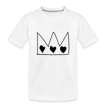 krone symbol könig herzen liebe - Kinder Premium Bio T-Shirt - Weiß - Vorne
