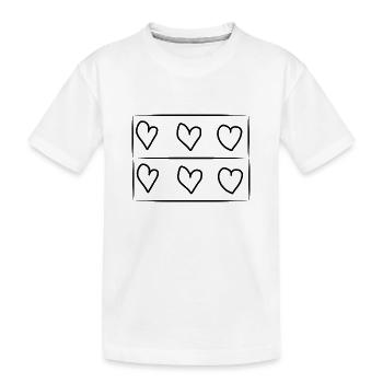 Six Hearts Heart Rectangle - Kids' Premium Organic T-Shirt - white - Front