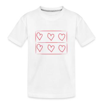 Six Coeurs Coeur Rectangle Rose - T-shirt bio Premium Enfant - blanc - Devant