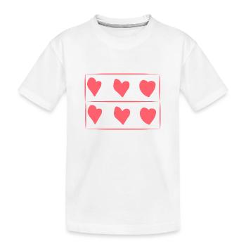 Six coeurs coeur motif rectangle rose - T-shirt bio Premium Enfant - blanc - Devant