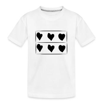 Motif rectangle de six cœurs - T-shirt bio Premium Enfant - blanc - Devant