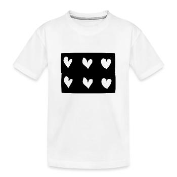Six coeurs coeur rectangle forme de motif - T-shirt bio Premium Enfant - blanc - Devant