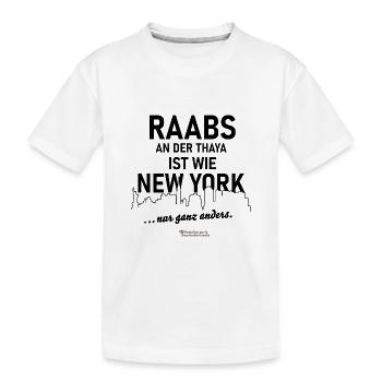 Raabs an der Thaya ist wie New York - Kinder Premium Bio T-Shirt - Weiß - Vorne