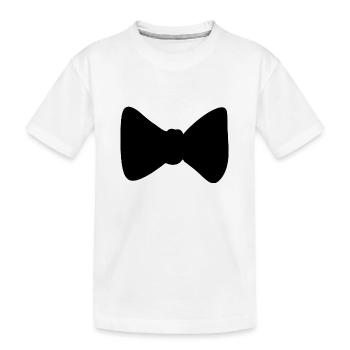 bow symbol clothing shape - Kids' Premium Organic T-Shirt - white - Front