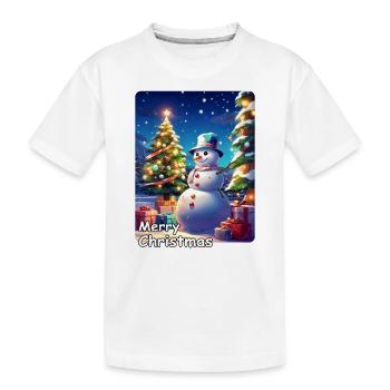 Christmas Snowman Design 1.2 - Kids' Premium Organic T-Shirt - white - Front